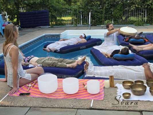 Floating Sound Bath up close VIP sound healing